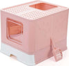 Lettiera-Per-Gatti-Con-Ingresso-Dall'alto-Coperchio-Toilette-Paletta-In-Plastica