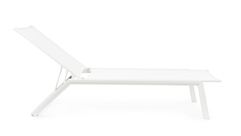 Lettino prendisole in alluminio verniciato "Cruise" con ruote, ideale per piscina e giardino