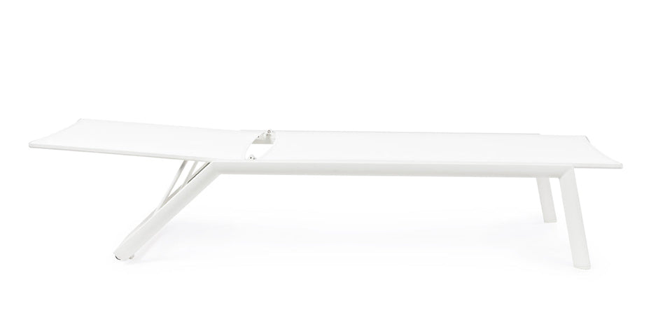 Lettino prendisole in alluminio verniciato "Cruise" con ruote, ideale per piscina e giardino