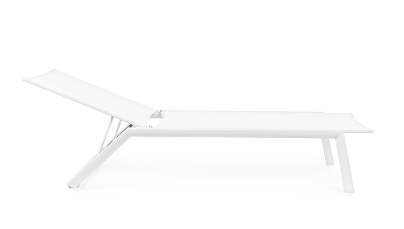 Lettino prendisole in alluminio verniciato "Cruise" con ruote, ideale per piscina e giardino