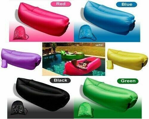 LETTINO GONFIABILE MARE SACCO AD ARIA DIVANO BANANA LETTO SOFA MATERASSO SDRAIO Sport e tempo libero/Attività ricreative all'aperto/Camping e outdoor/Letti e accessori da campeggio/Materassi ad aria Zencoccostore - Formia, Commerciovirtuoso.it