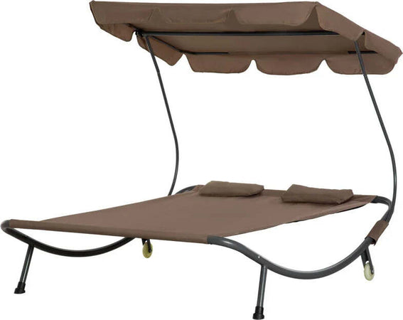 Lettino-Matrimoniale-2-Posti-Parasole-Regolabile-da-Esterno-e-Giardino-200x175-x134cm-Marrone-84B-174BN