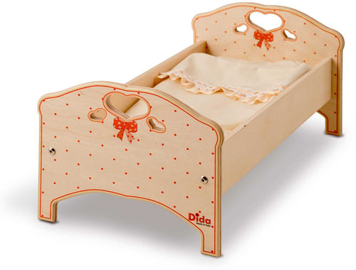 Lettino Per Bambole - Fiocco in Legno Gioco per Bambine Dida