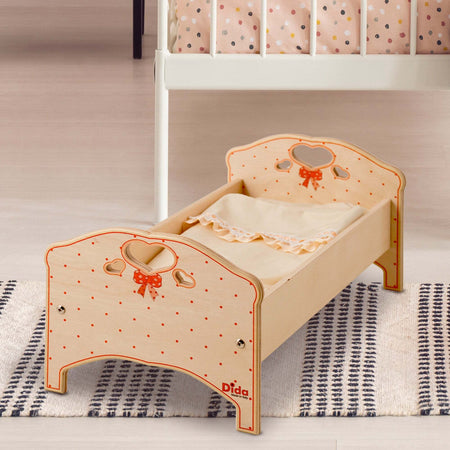 Lettino Per Bambole - Fiocco in Legno Gioco per Bambine Dida