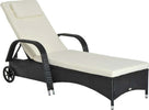 Lettino-Prendisole-da-Giardino-con-Ruote,-Sedia-a-Sdraio-per-Spiaggia-con-Altezza-Regolabile-in-Rattan,-Nero-e-Crema,-200x73x103cm--862-005BK