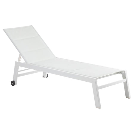 Lettino prendisole in alluminio "Summer" con ruote per piscina e giardino