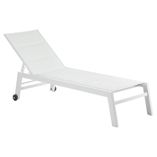 Lettino prendisole in alluminio Summer con ruote per piscina e giardino