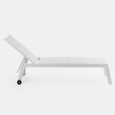 Lettino prendisole in alluminio "Summer" con ruote per piscina e giardino
