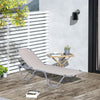 Lettino-Prendisole-in-Alluminio-con-Schienale-Reclinabile-a-5-Livelli,-163x58.5x91cm,-Crema-84B-386CW