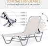 Lettino-Prendisole-in-Alluminio-con-Schienale-Reclinabile-a-5-Livelli,-163x58.5x91cm,-Crema-84B-386CW