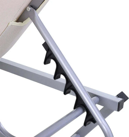 Lettino-Prendisole-in-Alluminio-con-Schienale-Reclinabile-a-5-Livelli,-163x58.5x91cm,-Crema-84B-386CW