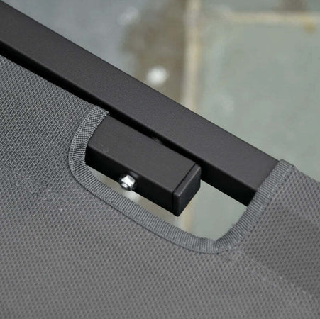 Lettino-Prendisole-in-Alluminio-con-Schienale-Reclinabile-a-5-Livelli,-163x58.5x91cm,-Grigio-84B-386GY