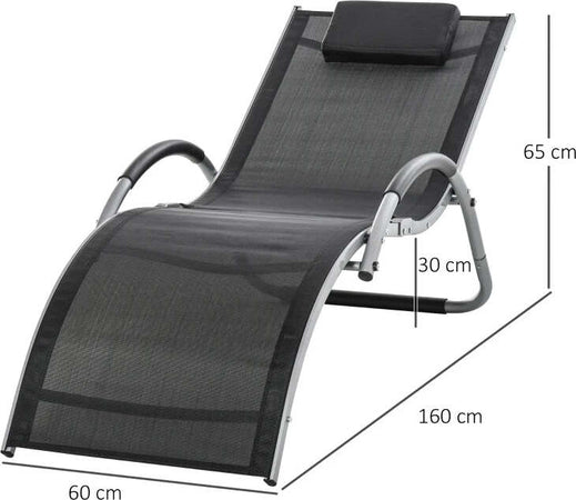 Lettino-Prendisole-in-Alluminio,-Sedia-Sdraio-da-Giardino-in-Textilene-con-Poggiatesta-Rimovibile-84B-572BK