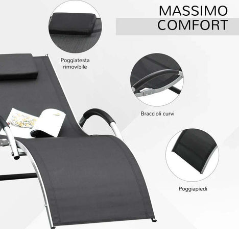 Lettino-Prendisole-in-Alluminio,-Sedia-Sdraio-da-Giardino-in-Textilene-con-Poggiatesta-Rimovibile-84B-572BK