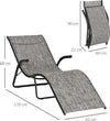 Lettino-Prendisole-Pieghevole-Ergonomico-da-Esterno-in-Metallo-e-Tessuto-a-Rete,-170x62x68cm,-Grigio-84B-669