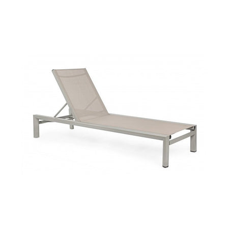 Lettino prendisole in alluminio "Sky" con ruote per piscina e giardino