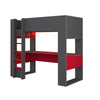 Letto a castello 5050 antracite rosso con scrivania