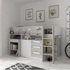 Letto a soppalco 6020 bianco antracite con scrivania estraibile reversibile