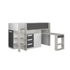Letto a soppalco 6020 bianco antracite con scrivania estraibile reversibile