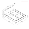 Letto moderno matrimoniale Mundi struttura in legno rovere e bianco con spalliera