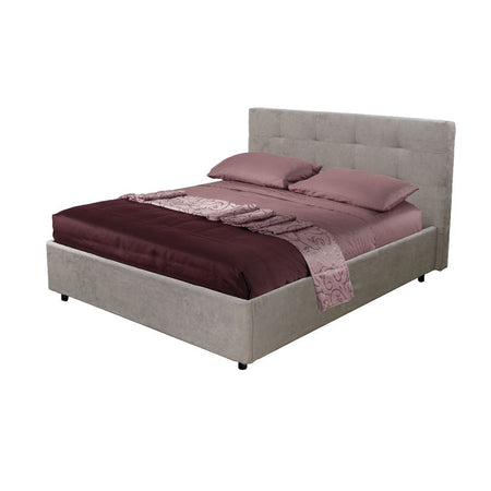 Letto matrimoniale Ascoli contenitore in tessuto Enjoy 03 tortora