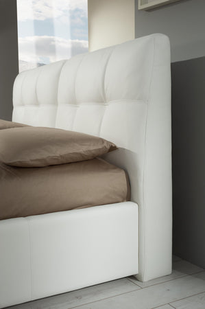 Letto matrimoniale con contenitore Melia bianco