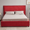 Letto matrimoniale Neso contenitore tessuto rosso