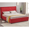 Letto matrimoniale Neso contenitore tessuto rosso