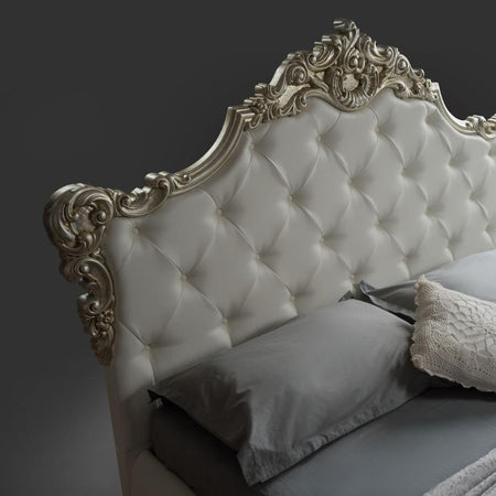 Letto matrimoniale Savoia bianco con contenitore