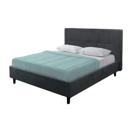 Letto matrimoniale Snello con rete fissa in tessuto Ash grigio