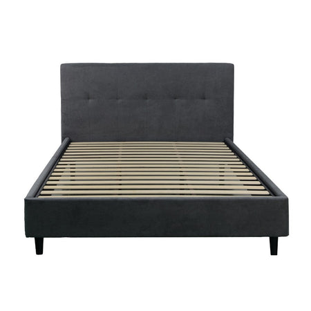 Letto matrimoniale Snello con rete fissa in tessuto Ash grigio