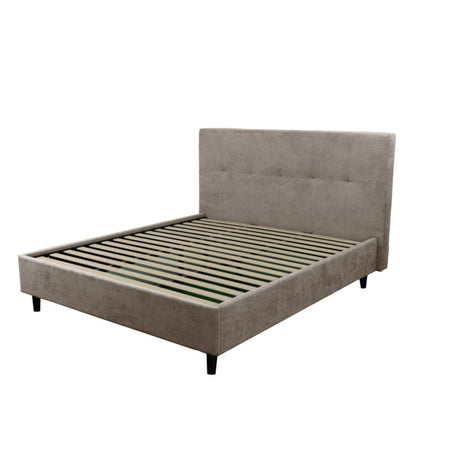 Letto matrimoniale Snello con rete fissa in tessuto Enjoy 03 tortora