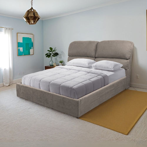 Letto matrimoniale Sofaback contenitore in tessuto Enjoy 03 taupe