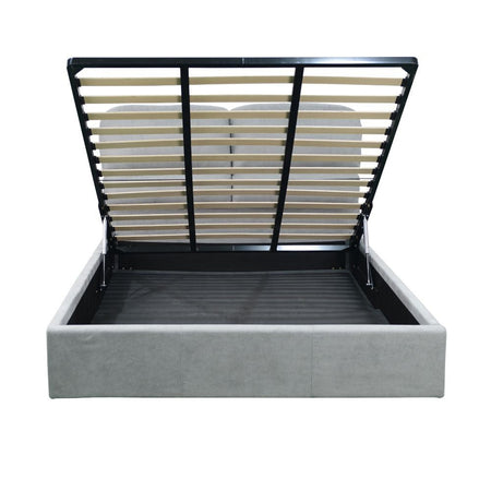 Letto matrimoniale Sofaback contenitore in tessuto Enjoy 20 light grey