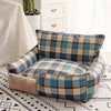 Letto-Per-Cani-Traspirante-Cotone-Lavabile-Divano-Taglia-Xl-76x71cm-Griglia-Blu