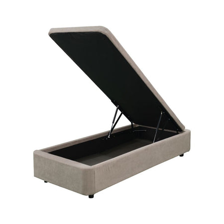 Letto singolo Sommier 80x190 con contenitore in tessuto Enjoy 03 taupe