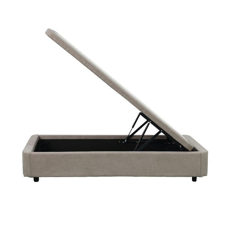 Letto singolo Sommier 80x190 con contenitore in tessuto Enjoy 03 taupe