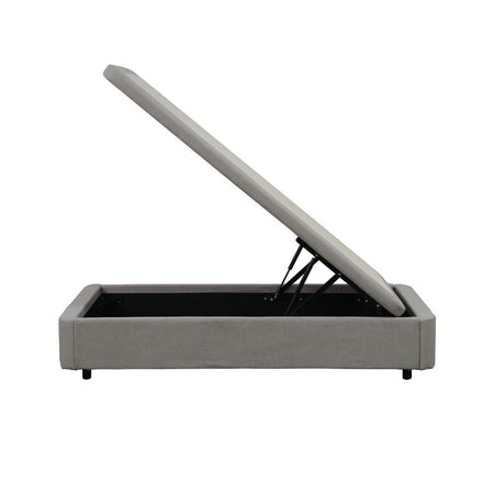 Letto singolo Sommier 80x190 con contenitore in tessuto Towel grigio chiaro