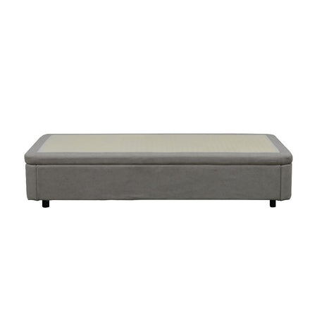 Letto singolo Sommier 80x190 con contenitore in tessuto Towel grigio chiaro