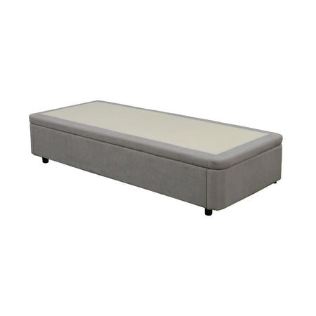 Letto singolo Sommier 80x190 con contenitore in tessuto Towel grigio chiaro