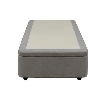 Letto singolo Sommier 80x190 con contenitore in tessuto Towel grigio chiaro