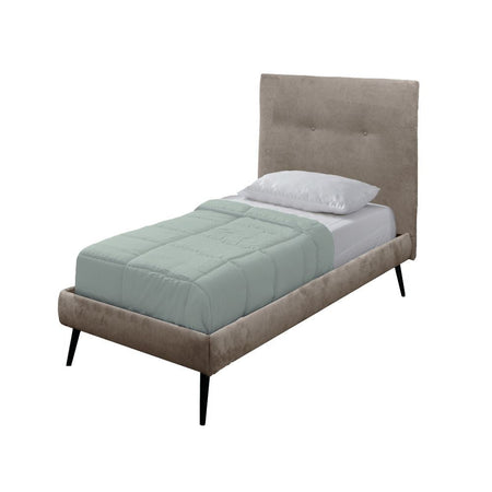 Letto singolo Stiletto con rete fissa in tessuto Enjoy 03 tortora