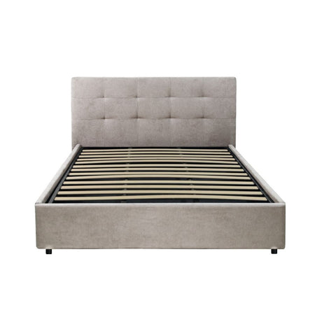 Letto una piazza e mezza Ascoli contenitore in tessuto Enjoy 03 tortora