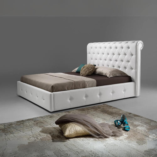 Letto una piazza e mezza Peninsula bianco con contenitore