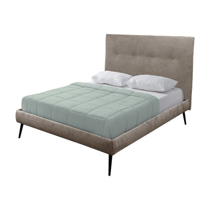 Letto una piazza e mezza Stiletto con rete fissa in tessuto Enjoy 03 tortora