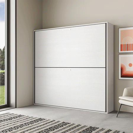 Letto "Firenze" doppio a scomparsa, in legno, con apertura orizzontale, per camera da letto