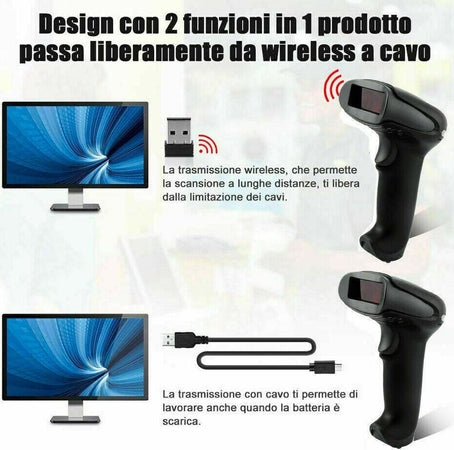 Lettore Di Codice A Barre Barcode Scanner Senza Fili Wireless Laser Q-a203 Informatica e Videogiochi > Accessori PC > Lettori Codici a Barre Trade Shop italia - Napoli, Commerciovirtuoso.it