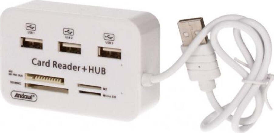 Lettore Di Schede Carte + Hub Usb 2.0 3 Porte Usb Slot Ms Sd Mmc Tf M2 Q-h02 Elettronica/Informatica/Accessori/USB Hub Trade Shop italia - Napoli, Commerciovirtuoso.it