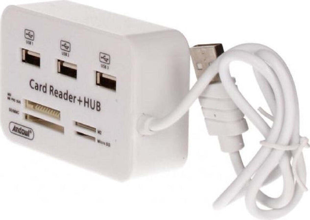 Lettore Di Schede Carte + Hub Usb 2.0 3 Porte Usb Slot Ms Sd Mmc Tf M2 Q-h02 Elettronica/Informatica/Accessori/USB Hub Trade Shop italia - Napoli, Commerciovirtuoso.it