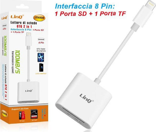 Lettore Di Schede Memory Card Otg 2in1 Interfaccia Lightning Micro-sd/tf Ith498 Elettronica/Cellulari e accessori/Accessori/Cavi e adattatori/Cavi Lightning Trade Shop italia - Napoli, Commerciovirtuoso.it